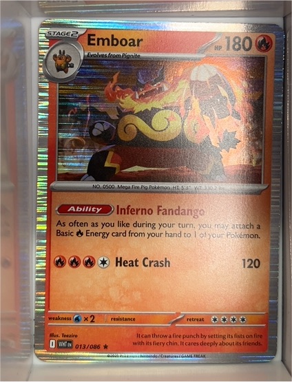 2023 Pokémon SV White Flare #013 Emboar — front