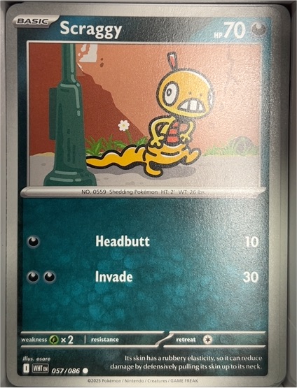2025 Pokemon SV: White Flare #057 Scraggy — front