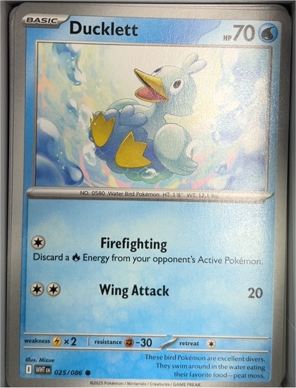 2025 Pokémon SV: White Flare #025 Ducklett — front