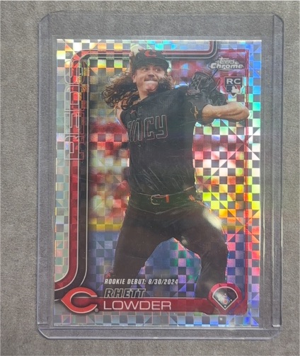 2025 Topps Chrome Update #USC110 Rhett Lowder Rookie Debut X-Fractor — front