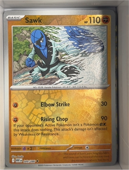 2025 Pokemon Sv: White Flare #049 Sawk — front