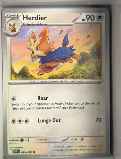2025 Pokémon SV: White Flare #075 Herdier — front