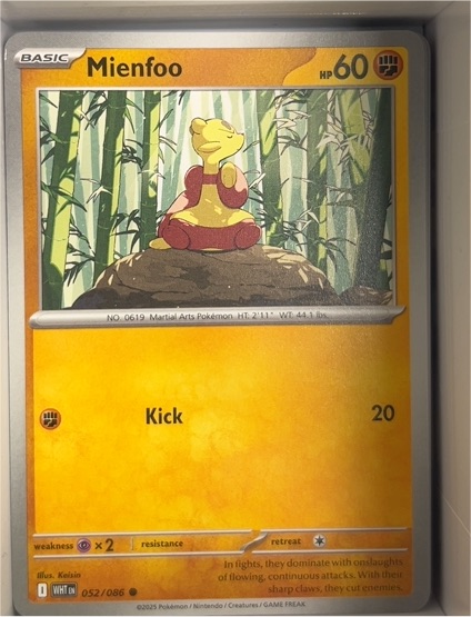 2025 Pokémon SV: White Flare #052 Mienfoo — front