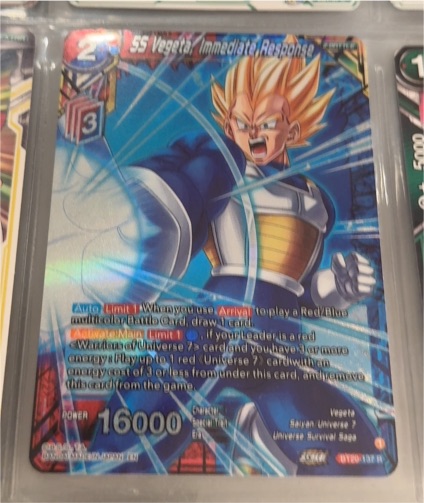2020 Dragon Ball Super Card Game BT20-137 SS Vegeta, Immediate Response — front