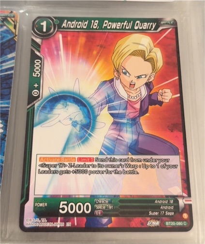 2020 Dragon Ball Super Card Game #BT20-080 Android 18, Powerful Quarry — front