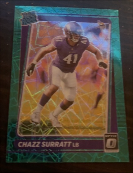 2021 Donruss Optic #280 Chazz Surratt Green Velocity Rated Rookie — front