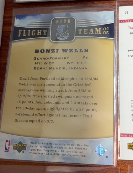2004-05 Upper Deck Flight Team #FT28 Bonzi Wells — front