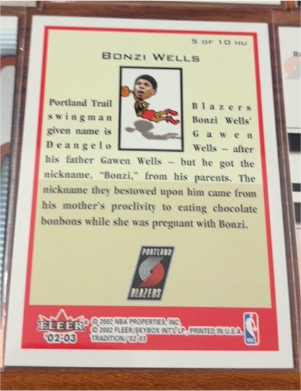 2002-03 Fleer Tradition #5 HU Bonzi Wells — front