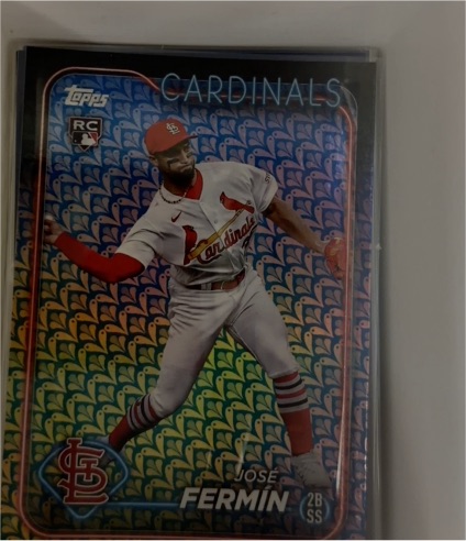 2024 Topps Series 1 #305 Jose Fermin Holiday Foil RC St. Louis Cardinals — front