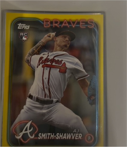 2024 Topps Series 1 #117 AJ Smith-Shawver Yellow Parallel — front