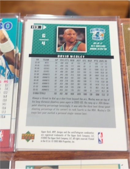 1995 Upper Deck #16 David Wesley — front
