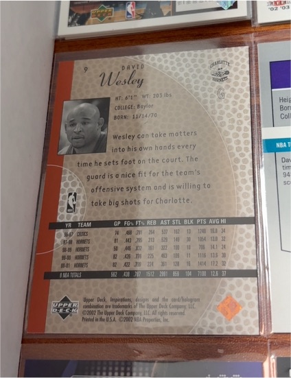1998 Upper Deck Collectors Choice #216 David Wesley — front