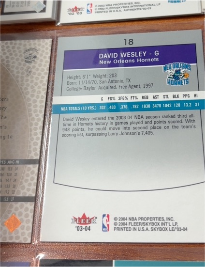 2003 SkyBox LE #18 David Wesley — front