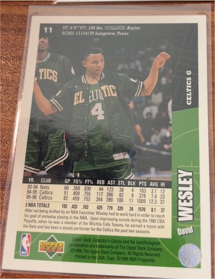 1996-97 Upper Deck Collector's Choice #11 David Wesley — front