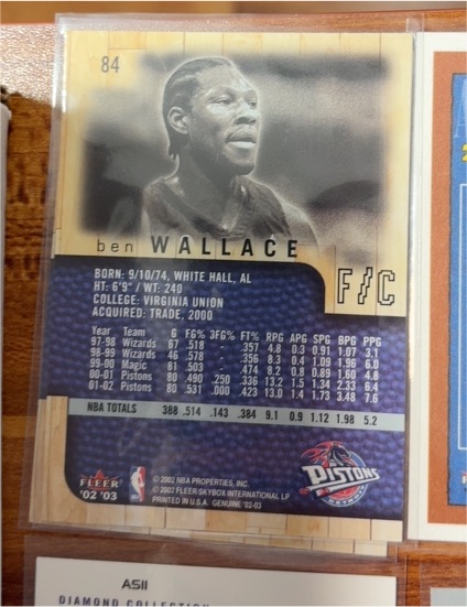 2002-03 Fleer #84 Ben Wallace — front
