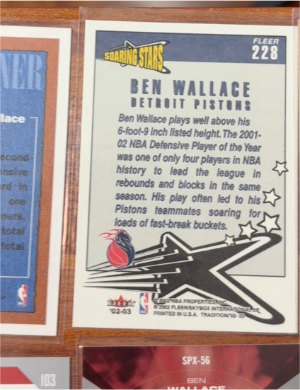 2002-03 Fleer Tradition Soaring Stars #228 Ben Wallace — front