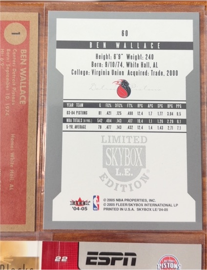 2004-05 Skybox LE #60 Ben Wallace — front