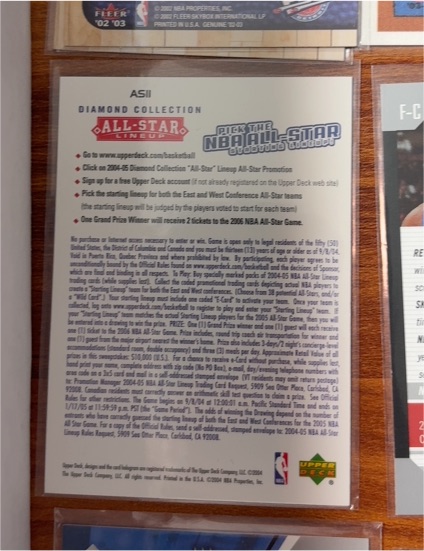 2004-05 Upper Deck Diamond Collection All-Star Lineup #AS11 Ben Wallace — front