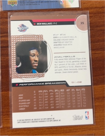 2001 Upper Deck #35 Ben Wallace — front