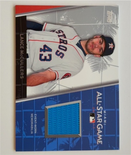 2017 Topps Update #ASR-LM Lance McCullers Jr. All Star Game Relic — front