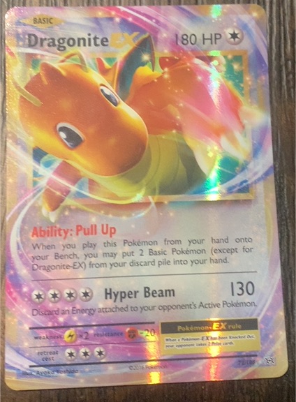 2016 Pokémon XY Evolutions #72 Dragonite EX — front