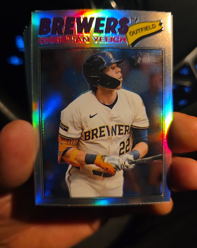 2026 Topps Heritage Chrome #332 Christian Yelich — front