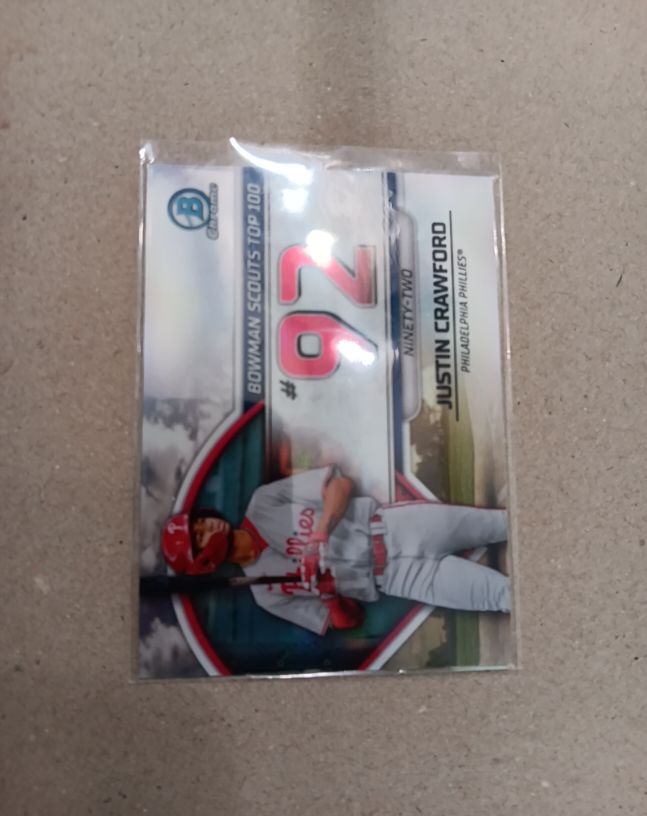 2023 Bowman Chrome Scouts Top 100 #BTP-92 Justin Crawford — front