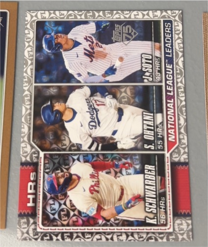 2026 Topps #84 Kyle Schwarber / Shohei Ohtani / Juan Soto National League Leaders HRs — front
