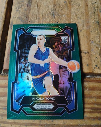 2024 Panini Prizm Draft Picks #10 Nikola Topic Green Prizm Rookie RC — front