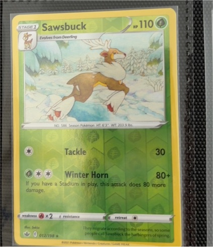 2021 Pokemon TCG Chilling Reign #012 Sawsbuck — front