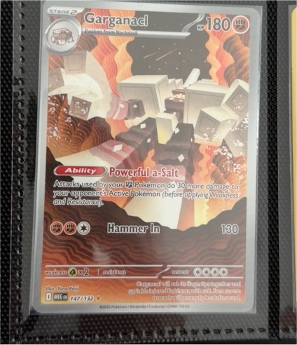 2023 Pokémon TCG Garganacl 147/132 ME01 Mega Evolution Illustration Rare Holo — front