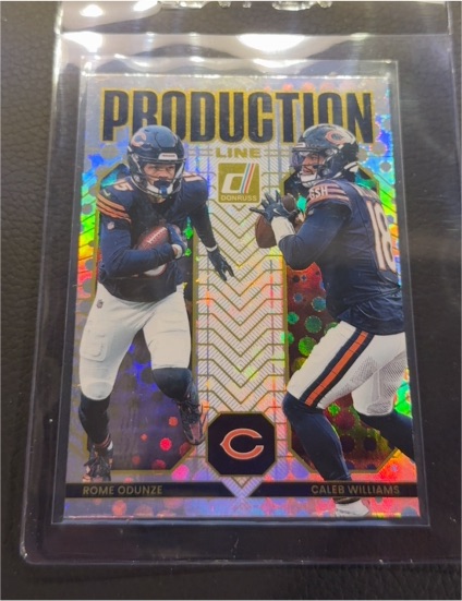 2025 Donruss Production Line #17 Rome Odunze Caleb Williams — front