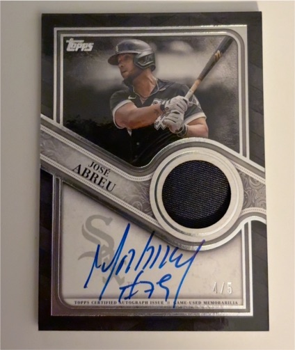 2021 Topps Museum Collection Momentous Material Jumbo Patch Auto Jose Abreu #1/5 — front