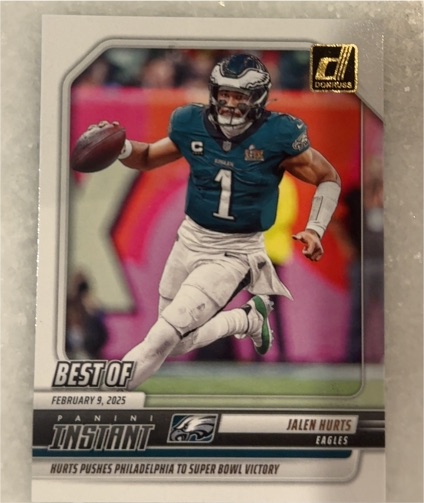 2025 Panini Donruss #INS-JHS Jalen Hurts Best of Instant — front
