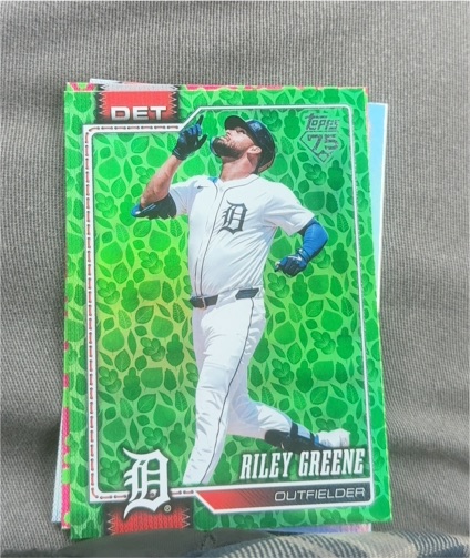 2026 Topps Series 1 #209 Riley Greene Easter Holiday Green Foil — front