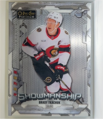 2024-25 O-Pee-Chee Platinum #S-3 Brady Tkachuk Showmanship — front