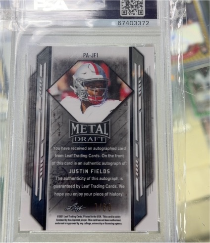 2021 Leaf Metal Draft #PA-JF1 Justin Fields — front