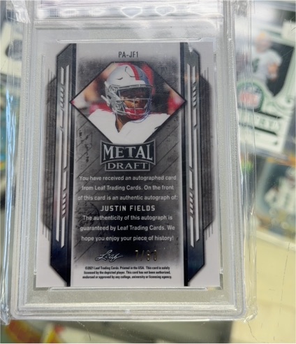 2021 Leaf Metal Draft #PA-JF1 Justin Fields — front
