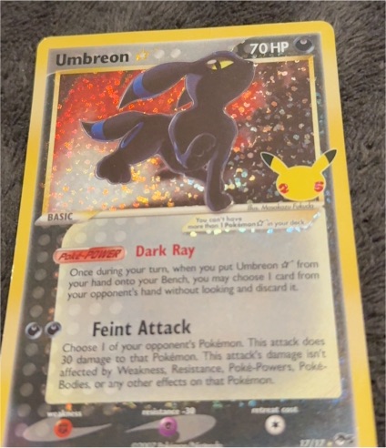 2007 Pokémon TCG Umbreon Gold Star #17 — front