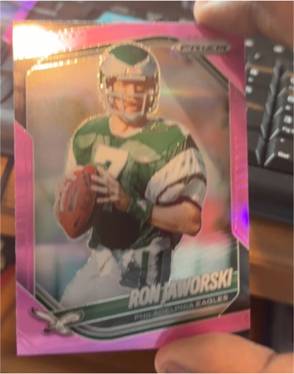 2025 Panini Prizm #207 Ron Jaworski Pink Prizm Philadelphia Eagles — front