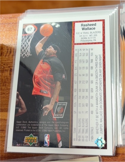 2002-03 Upper Deck UD Authentics #67 Rasheed Wallace — front