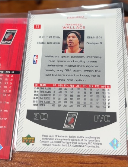 1997-98 Upper Deck #73 Rasheed Wallace — front