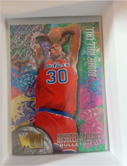 1995-96 Fleer Metal Rookie Roll Call #R-10 Rasheed Wallace — front