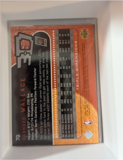 1996-97 Upper Deck #70 Rasheed Wallace — front