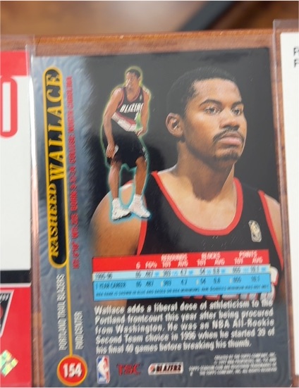 1996 Fleer #154 Rasheed Wallace — front