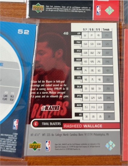 1996-97 Upper Deck Collector's Choice #46 Rasheed Wallace — front