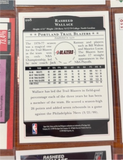 1997-98 Upper Deck #208 Rasheed Wallace — front