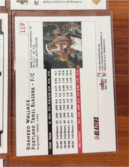 1997 Upper Deck #119 Rasheed Wallace — front