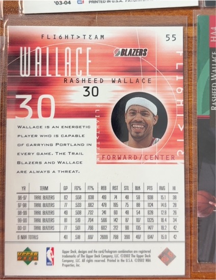 2003-04 Upper Deck Flight Team #55 Rasheed Wallace — front