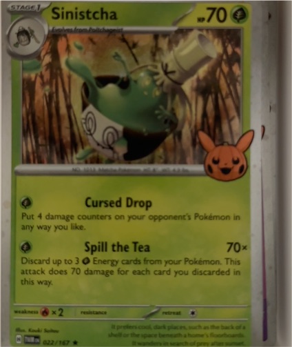 2024 Pokémon TCG Sinistcha #22/167 Twilight Masquerade Cosmos Holo — front